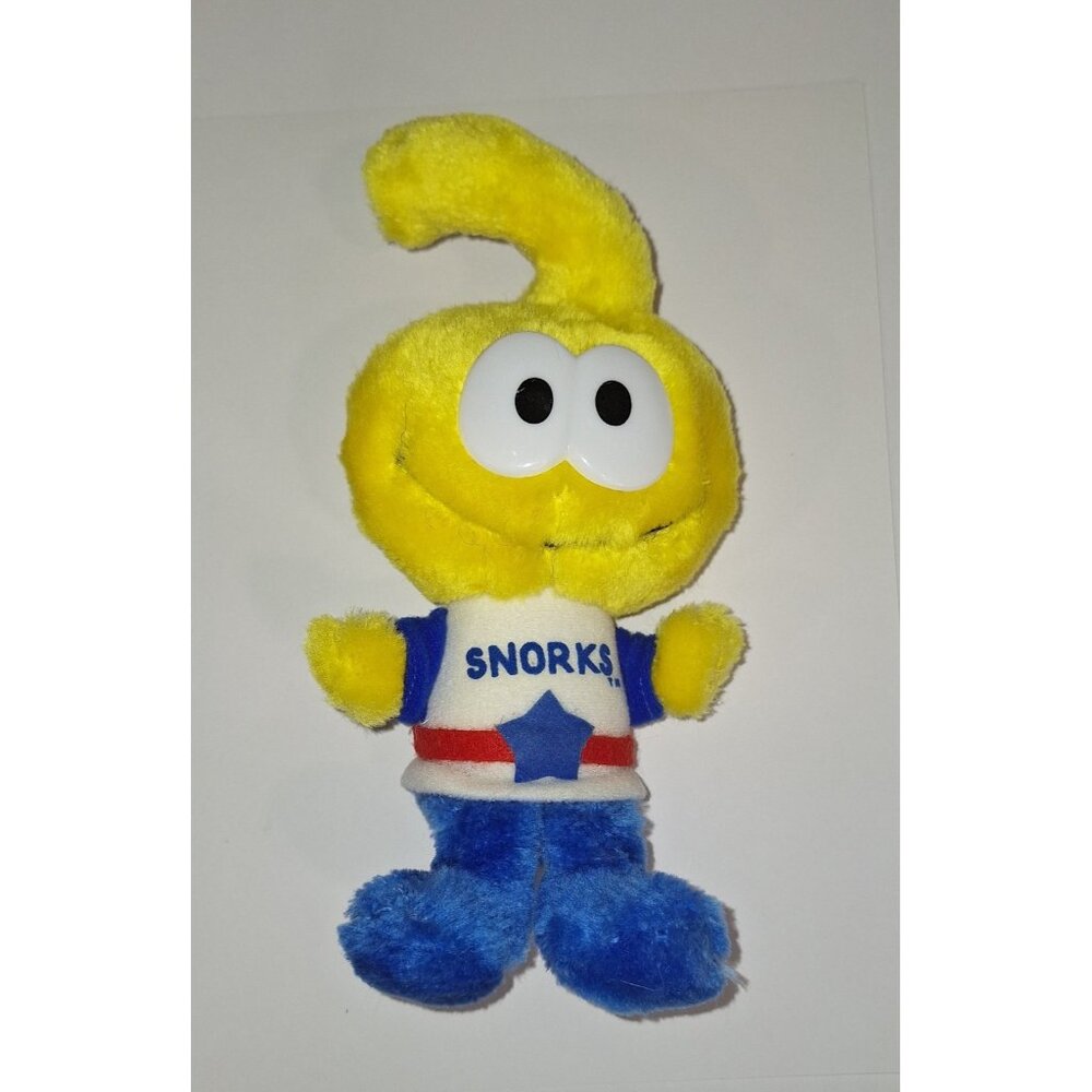 Vintage Snorks Allstar Seaworthy Plush Yellow Blue Applause 1980s Stuffed Toy